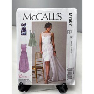 McCalls M7507 Misses Dress Pattern 14 16 18 20 22 Uncut Sewing Pattern Bridal &